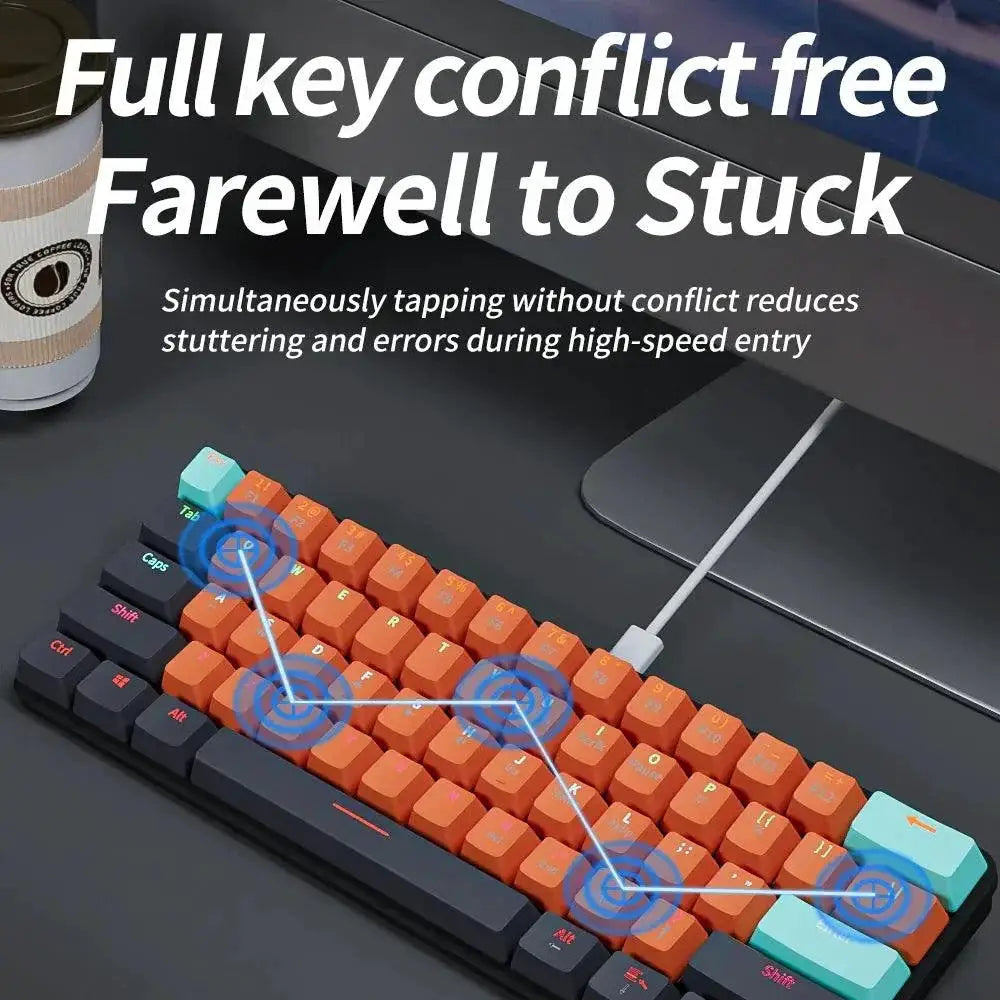 MUCAI Mini Mechanical Gaming Keyboard Red Switches