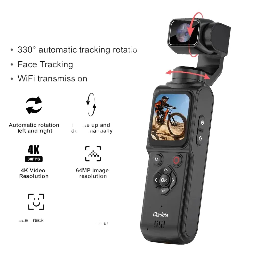 Ourlife Action Camera - Auto Face Tracking — product view 1