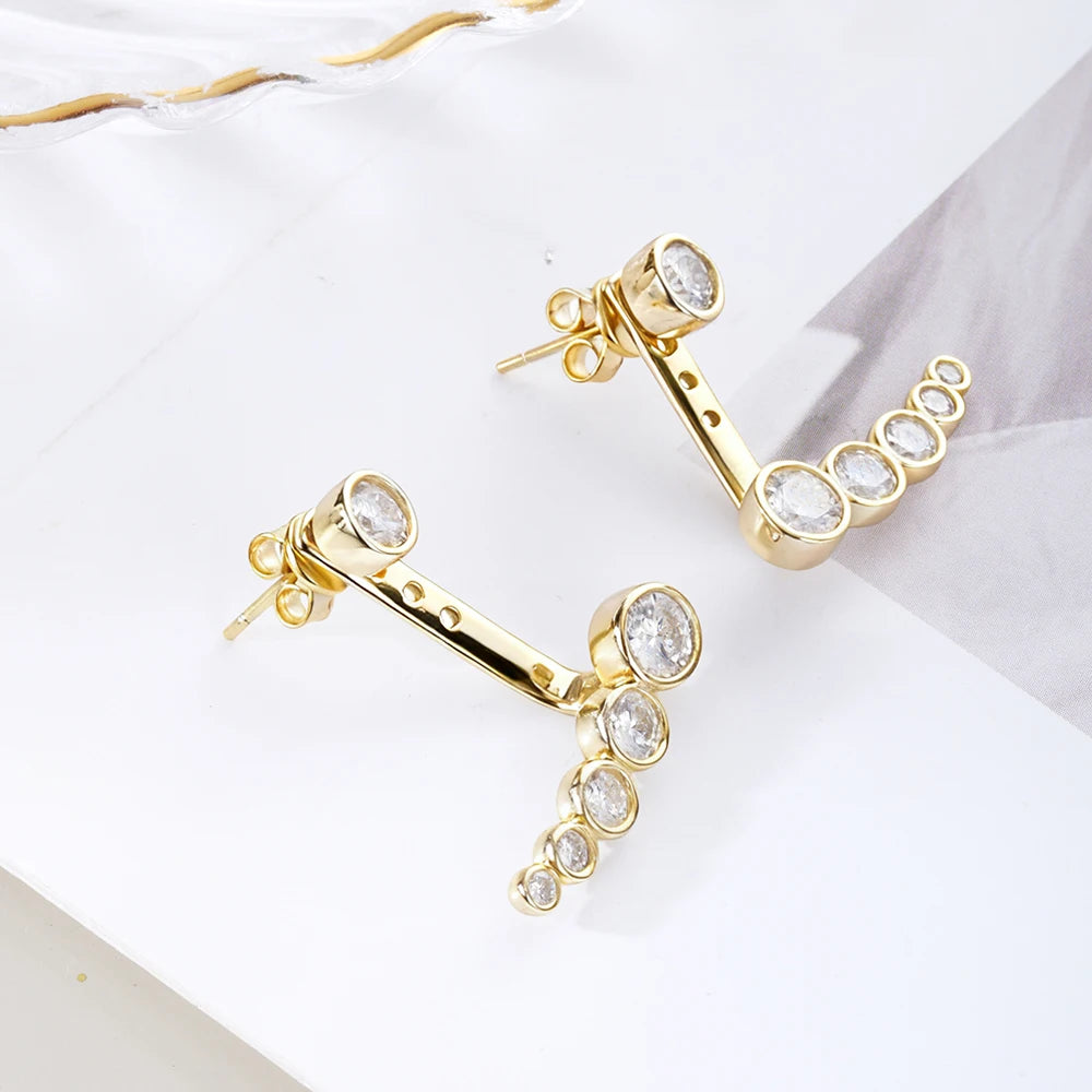 Moissanite Stud Earrings in Sterling Silver Cbtb — product view 3