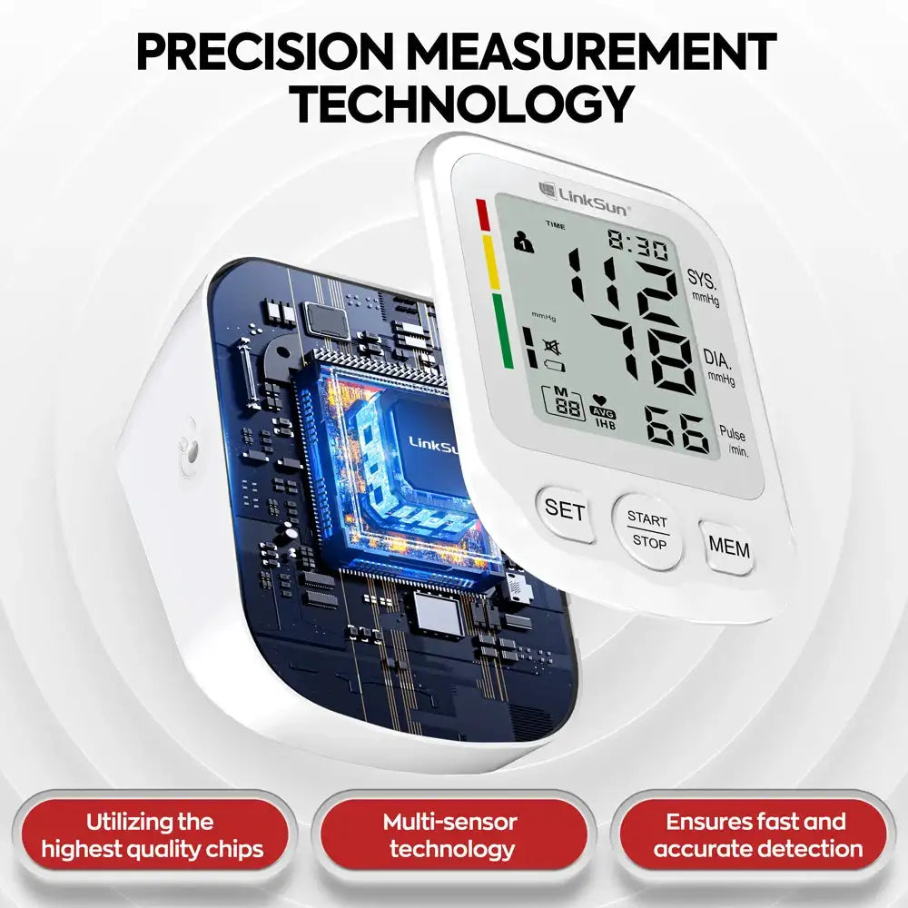 LinkSun Smart Blood Pressure Monitor Tensiometer Upper Arm Automatic Digital BP Measuring Device Blood Pressure Guage Kit 2005-1