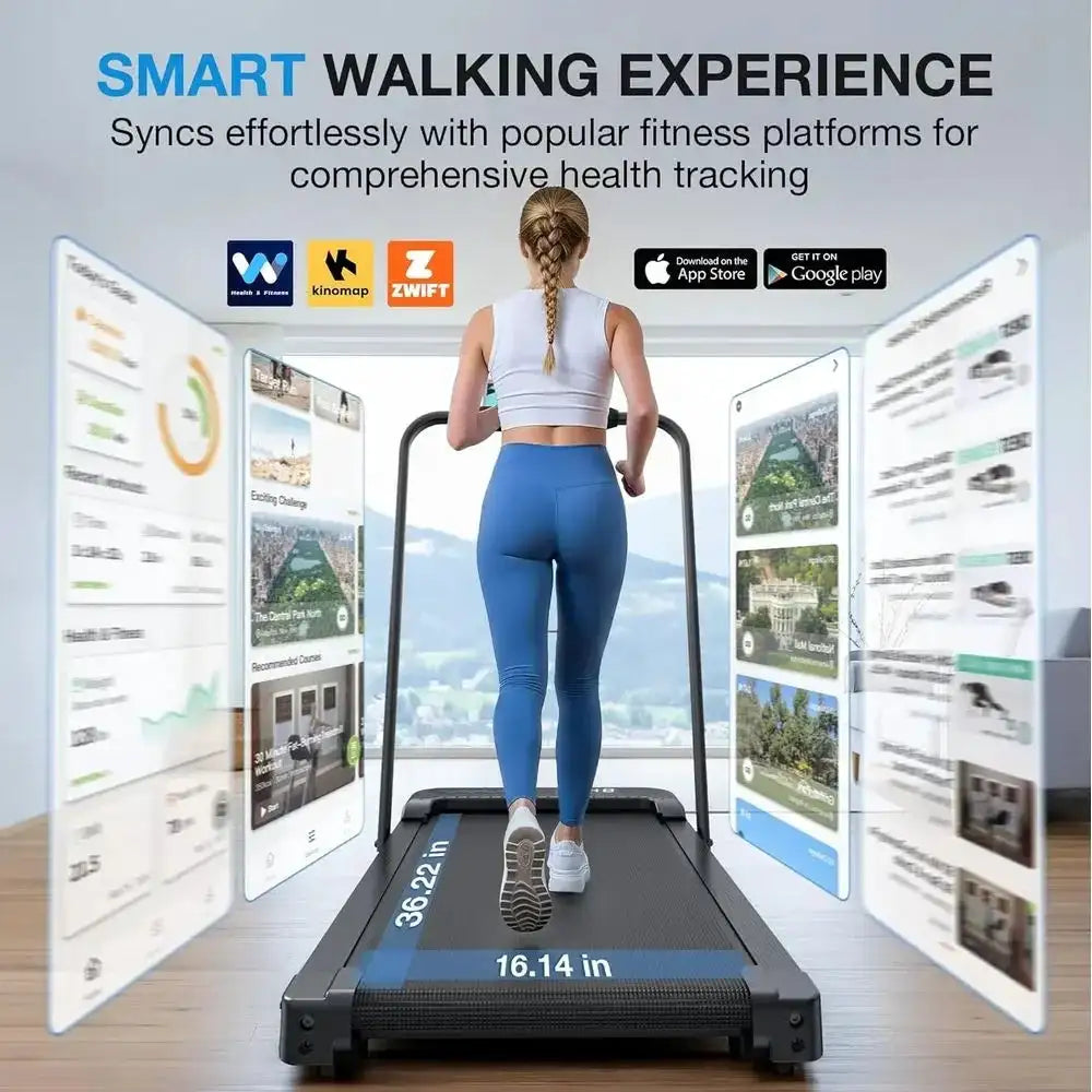 Portable Incline Treadmill for Up to 320 lbs, Quiet Walking Pad with Voice Control and Jogging Features