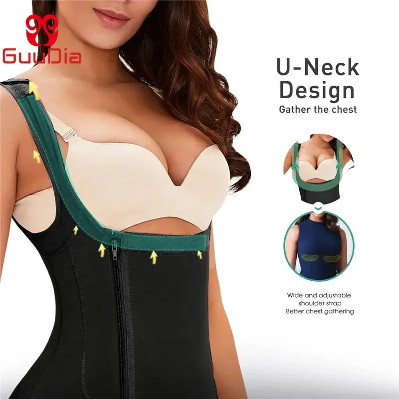 Guudia Slimming Bodysuit With Side Zipper For Tummy Control