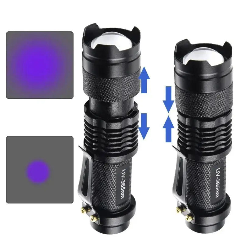 365Nm UV Flashlight - Zoomable Pet Stain Detector