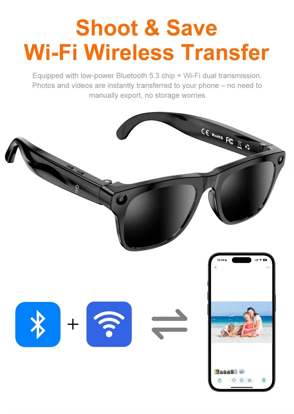 Lenovo Smart Glasses AI Translation HD Camera Shooting Image — product view 4