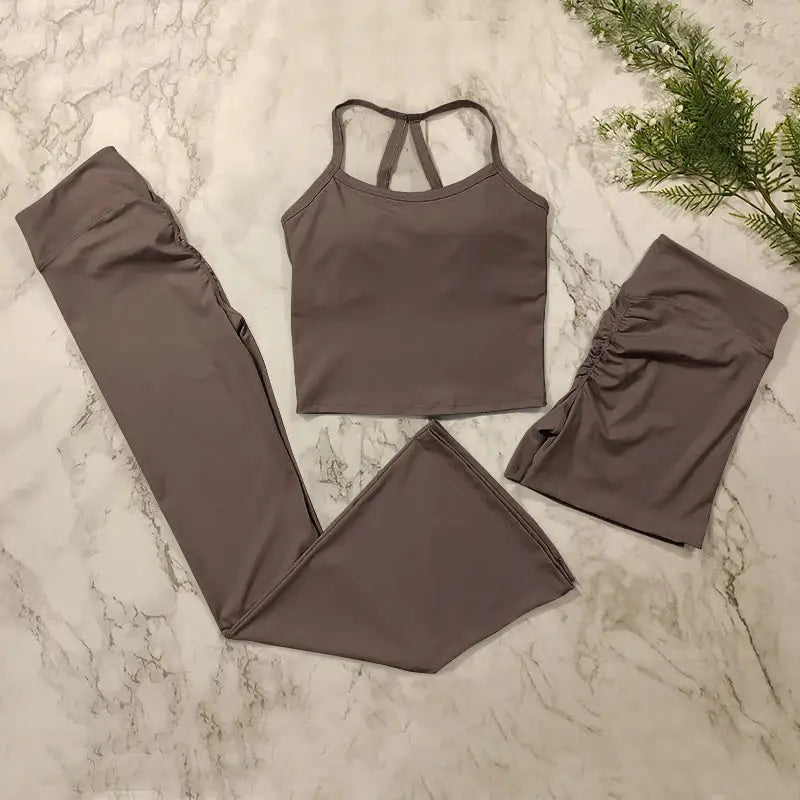 2 Piece Yoga Clothes Women's Tracksuit Athletic Wear Pilates Fitness Suit Gym Workout Sets Push Up Sports Bra Leggings Suit