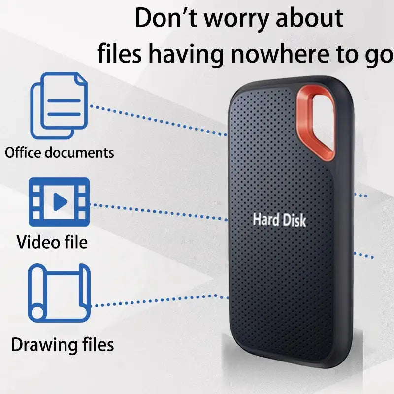 2TB/4TB Original External SSD Fast Transfer Solid State Drive 128TB Large Capacity Waterproof Hard Disk Storage for Laptop/Phone