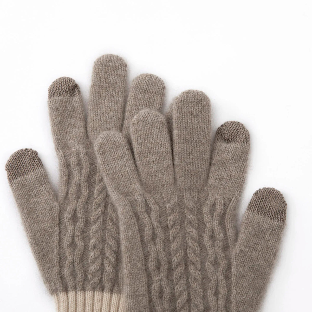 Colorblock Cableknit Winter Knit Gloves