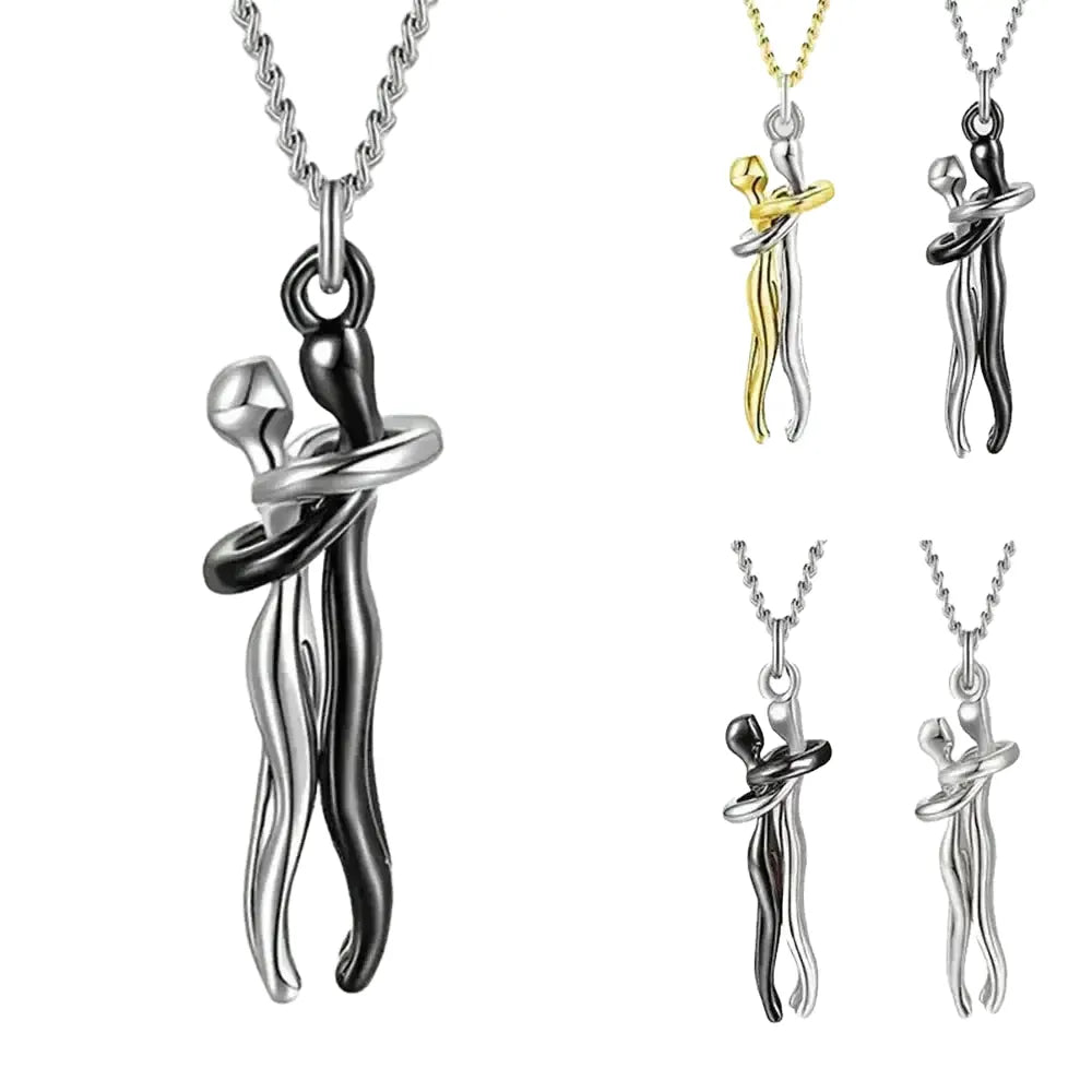 Couples Hug Necklace for Unity and Love — product view 1
