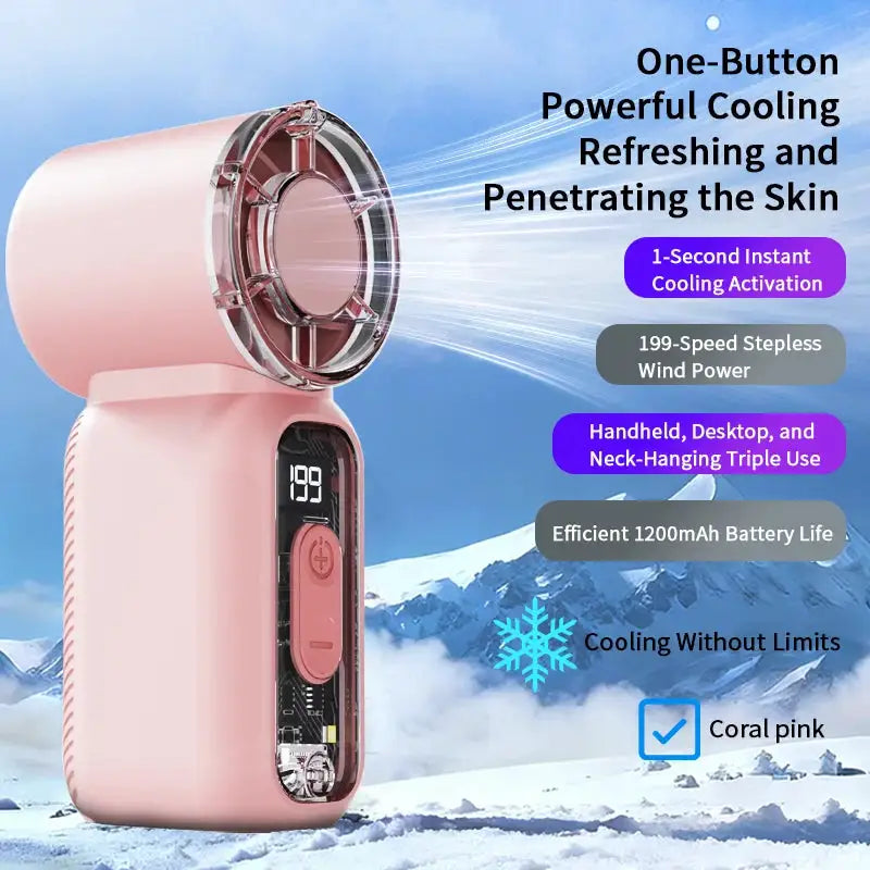 Best Selling Summer Super Mini Rechargeable Handheld High Speed Fan Powerful Wind Ultra-Quiet Fan Digital Display