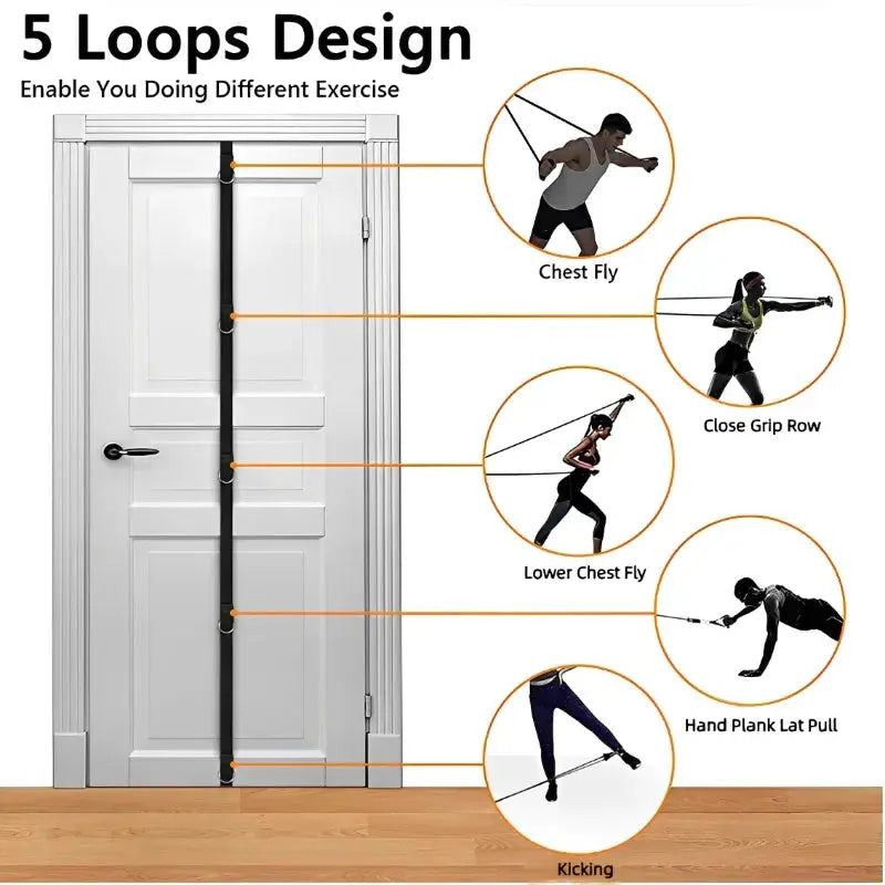 Multi Section Door Anchor Strap For Resistance Bands System