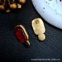 Geometric Jelly Translucent Gemstone Stud Earrings for Women