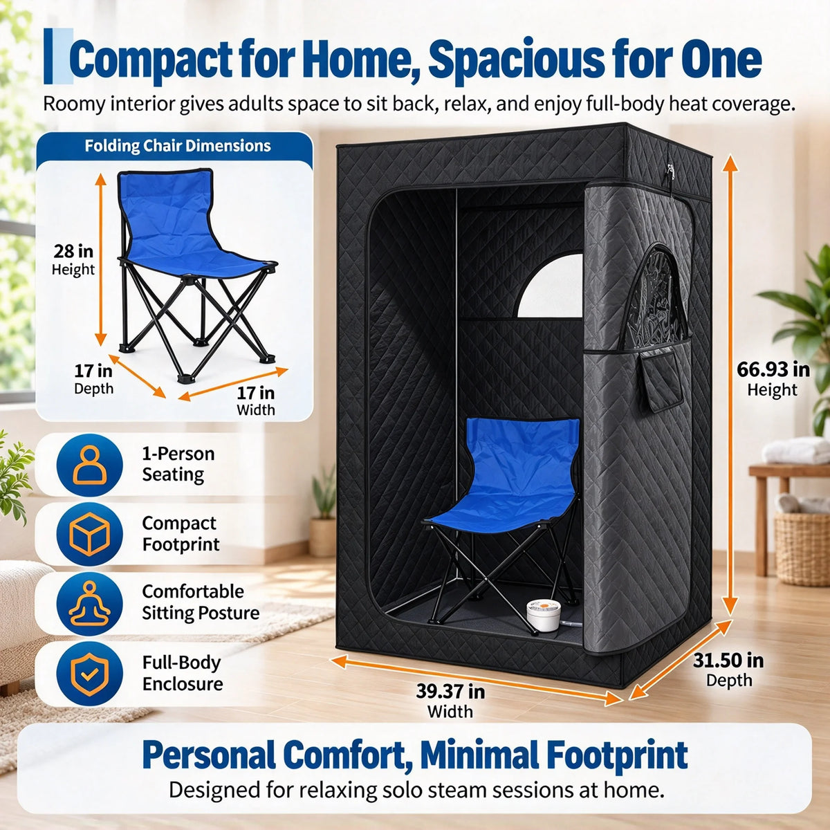 Foldable Waterproof Sauna Room