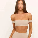 Yoga Pmwrun Off Shoulder Set High Waist Leggings