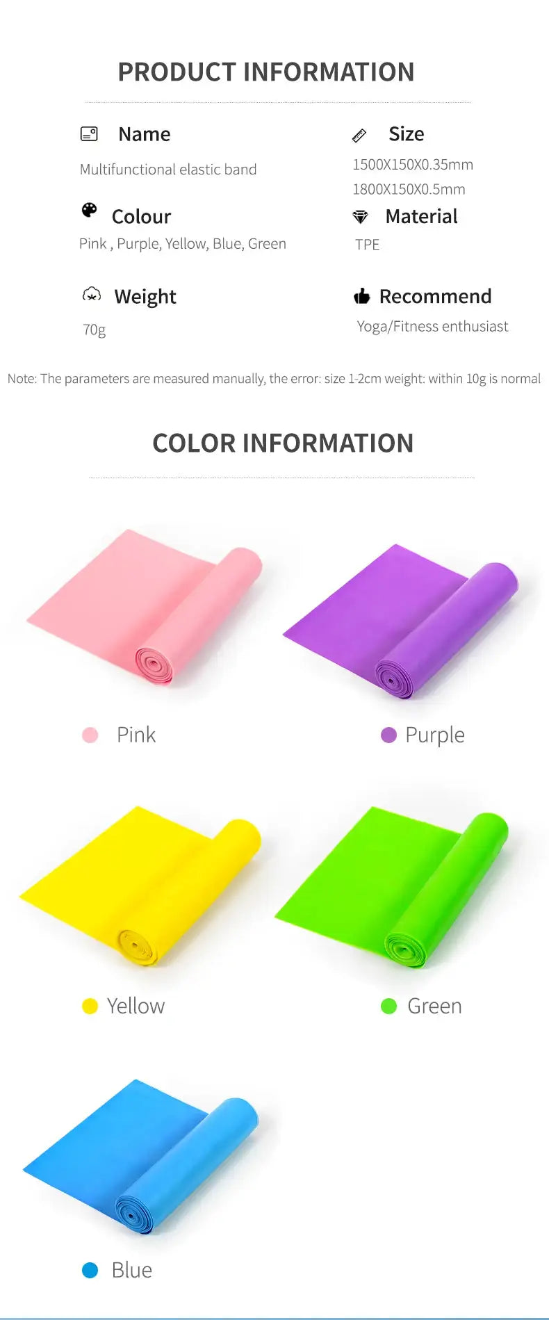 Yoga Pilates Resistance Band Durable Rubber Elite — product view 8