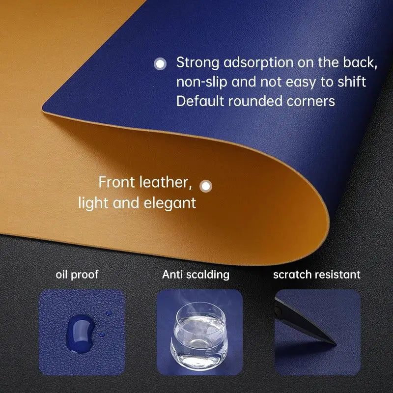 Home Office Mouse Pad Gamer Waterproof PU Leather Desk Mat