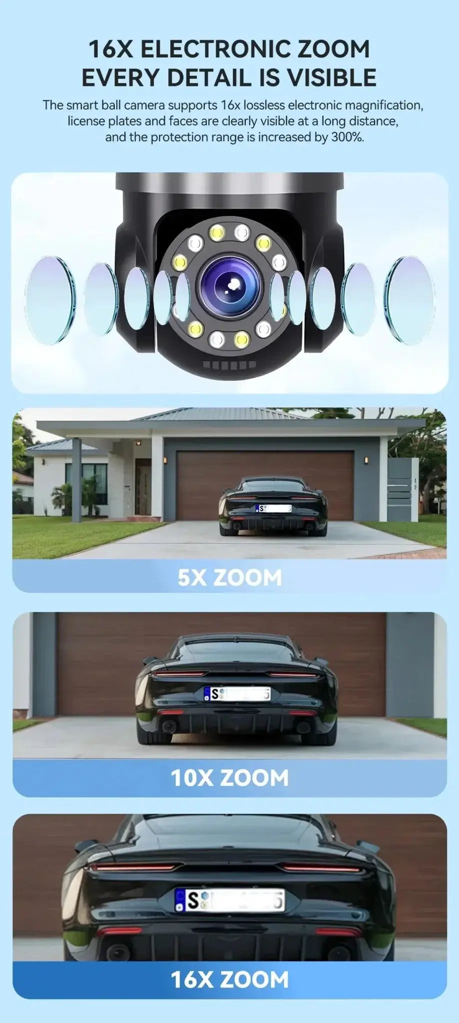 Auto Tracking Outdoor IP Cam for Homes HD — product view 8