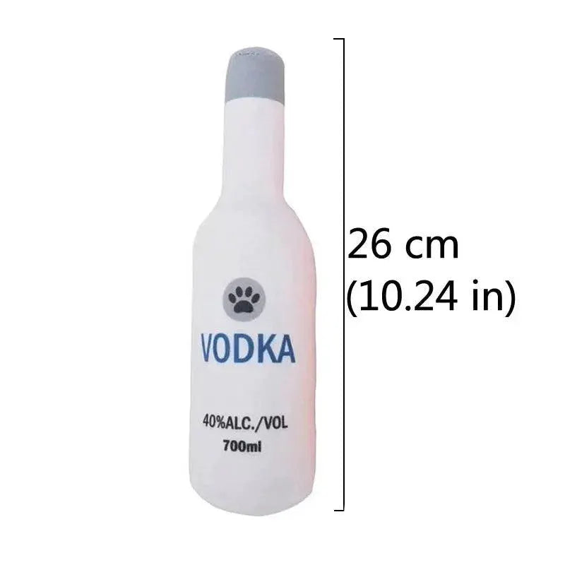 Dog Champagne Bottle Plush Toy Squeaky Whisky For Dogs