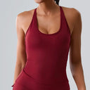 Back Cross Sports Bra Women - Yogi Fit Chest Pad