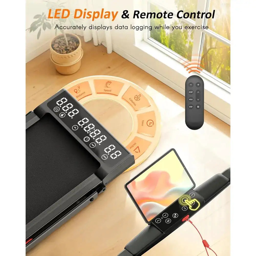 12-Level Incline Walking Pad Treadmill, 3.0HP Quiet, 350 lbs Capacity, Under Desk, Dual-Purpose for Home & Office