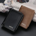 Mens PU Leather Wallet - Zipper Coin Card Holder