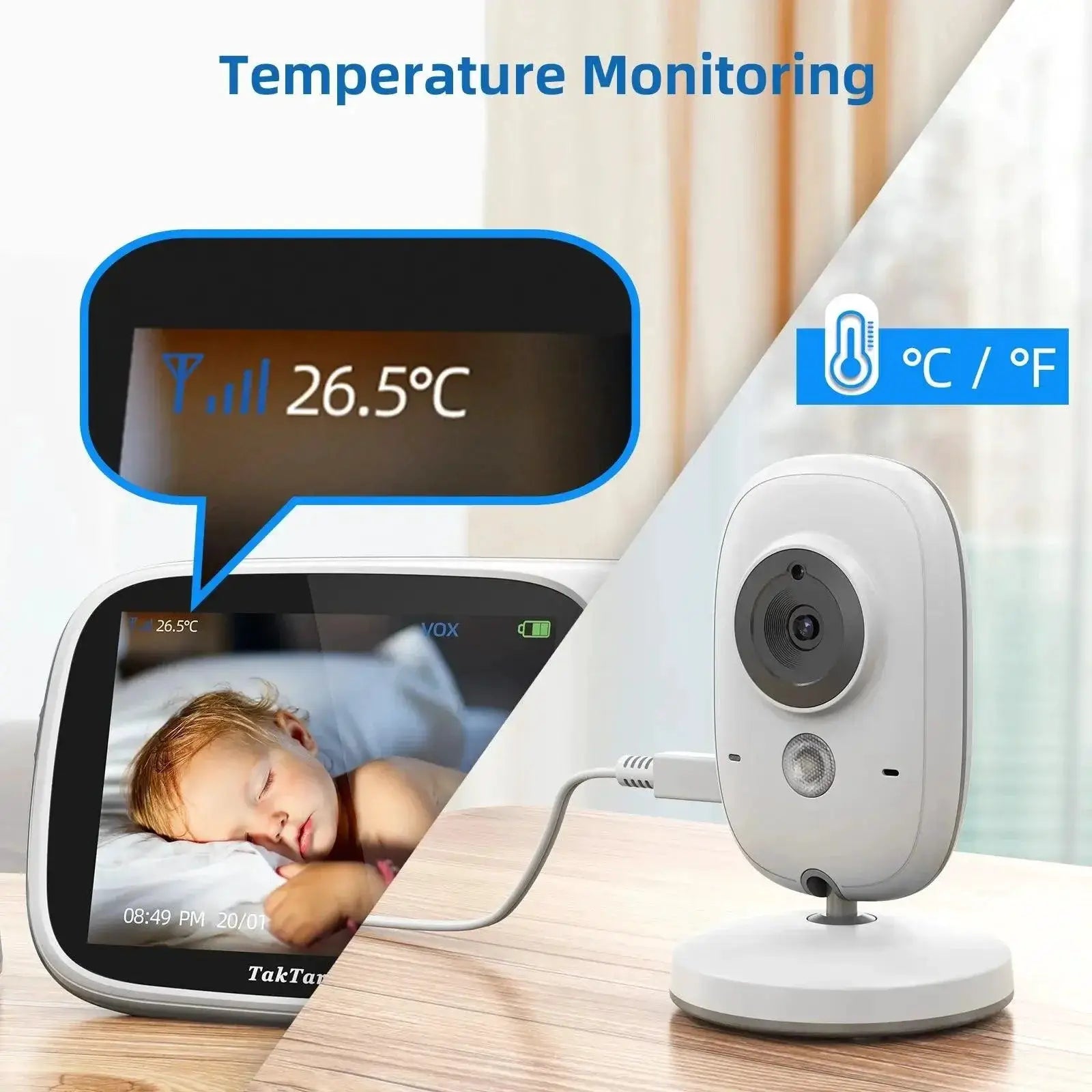 TakTark Wireless Baby Monitor With Night Vision Lullabies