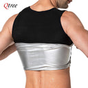 Qtree Sauna Vest for Men Waist Trainer Sweat Top Zipper