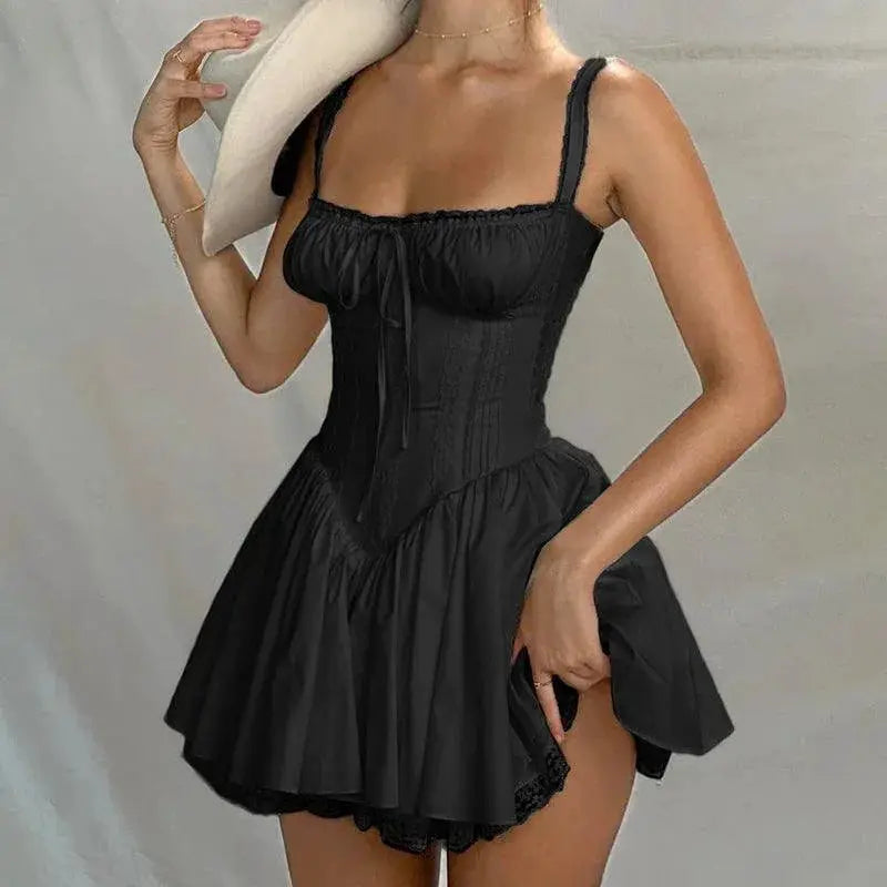 Lace Mini Dress Corset Bodice Party Wear Fashion Statement