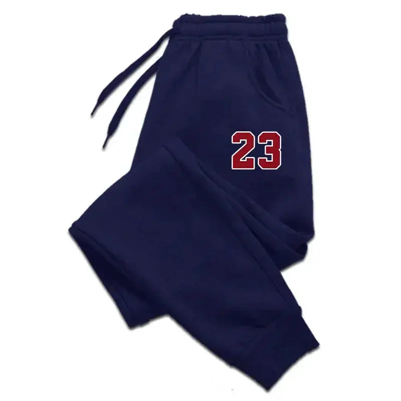 Mens Luxury Print Fleece Sweatpants Warm Jogging Pants