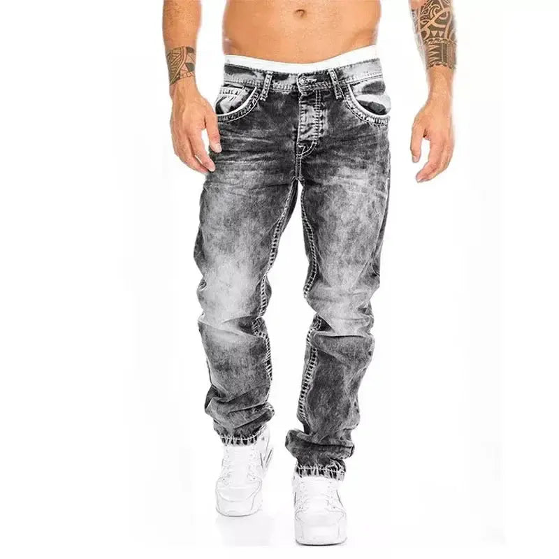Mens Straight Stretch Slim Jeans Brands Homme Pants