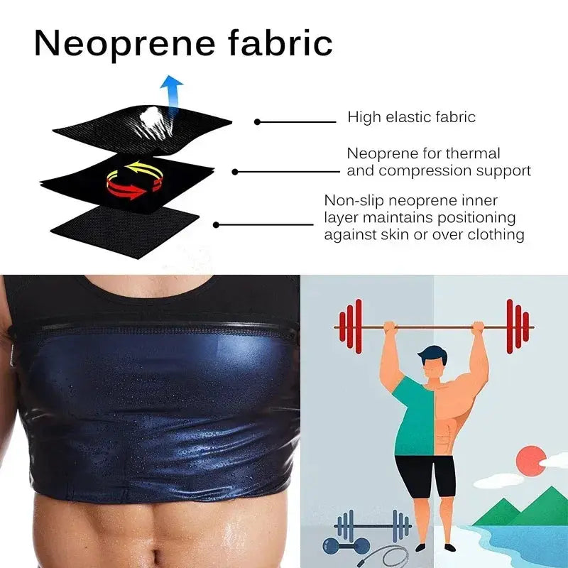 Mens Neoprene Sauna Vest Slimming Waist Trainer Body Shaper