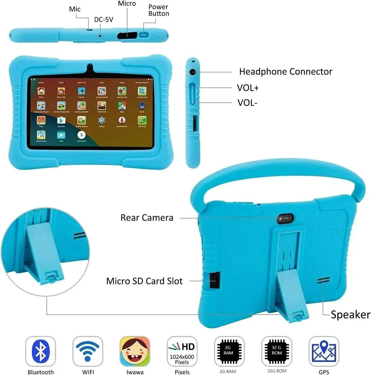 Ultimate Kids Learning Tablet 7 Inch HD Display Fun