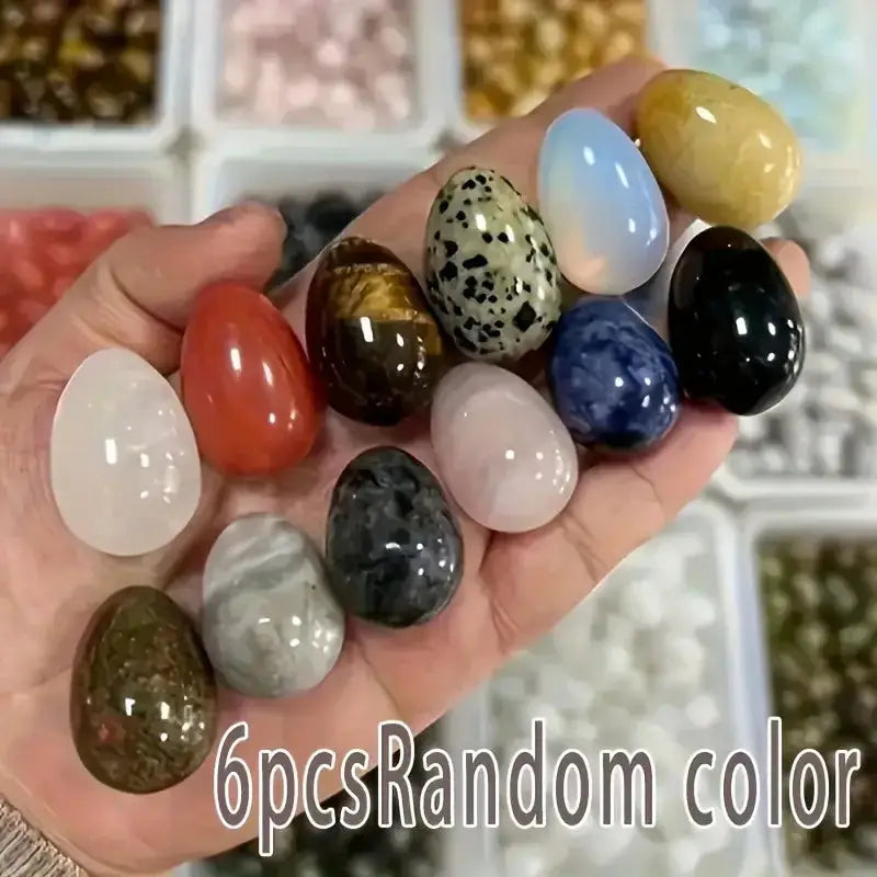 Egg Stones, Polished Crystal Stones, DIY Decorations, — product view 3