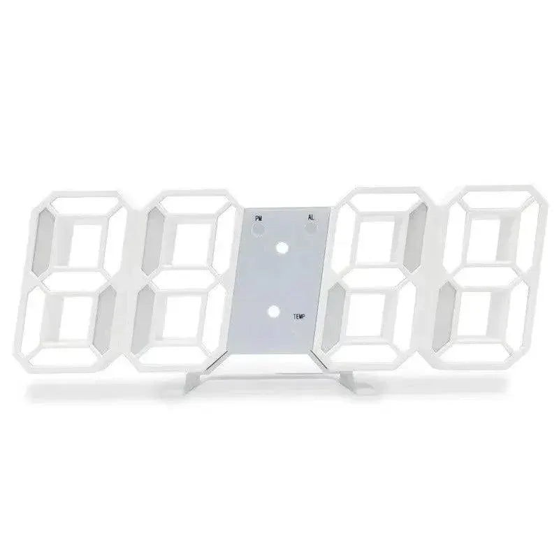 LED Wall Clock 3D Design USB Port Modern Home Decor