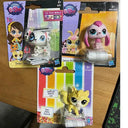 Vintage Pet Figurines Set Featuring Monkey Rabbit Cat Kitten