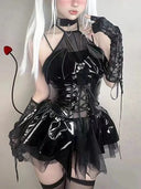 Gothic PU Dress for Women Nightlife Look