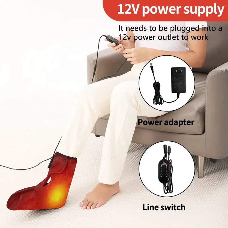 Electric Heating Foot Cover Heating Pad Foot Wrap Home Relax Relieve Fatigue Wellness Protector Vibration Massage Ankle Comfort