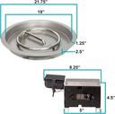 Outdoor Gas Fire Pit burner Kit with Automatic Control Unit