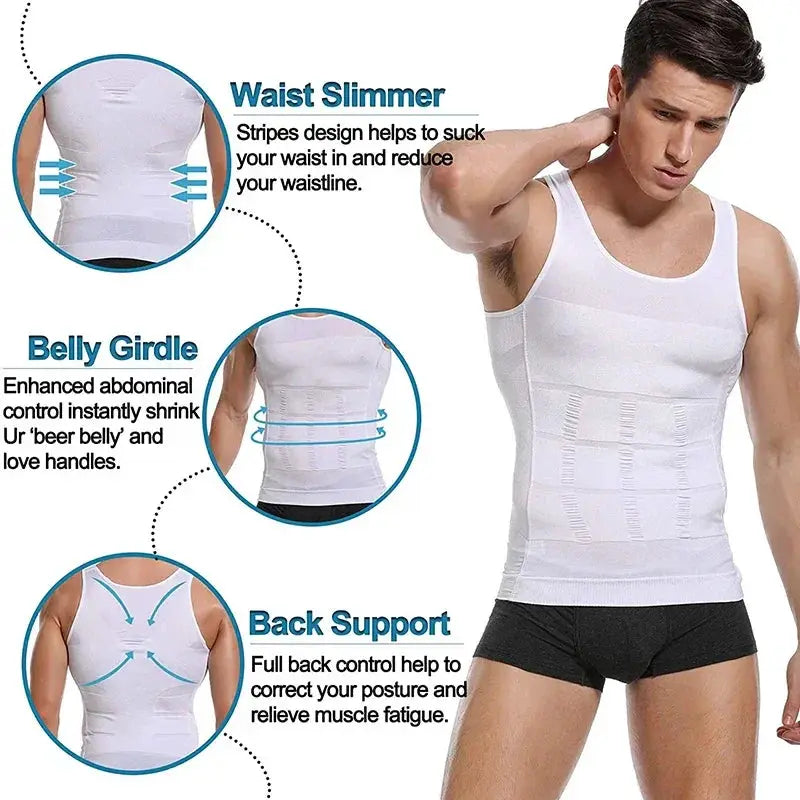 Men's Compression Tank Top Slimming Body Shaper Vest