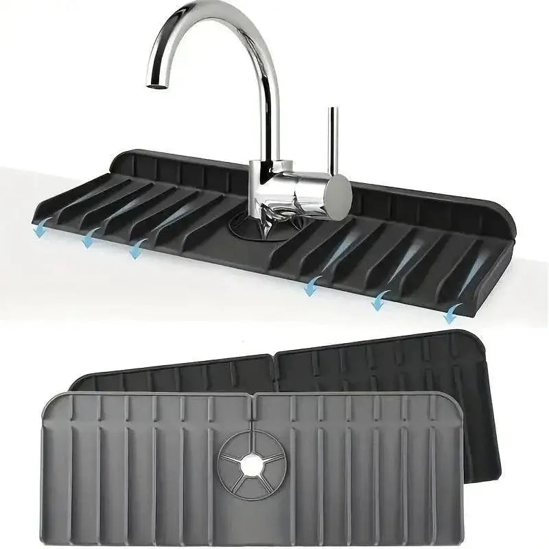 Silicone Kitchen Faucet Mat And Sponge Holder Wall Mounted