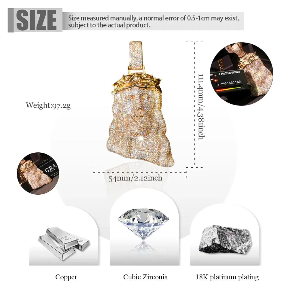 Gold Jesus Pendant Cuban Chain — product image 8