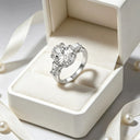 Oval Cut Moissanite Three Stone Ring