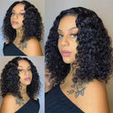 Glueless Water Wave Bob Wig 12A Malaysian Lace Front Hair