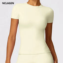 NCLAGEN Gym Top Women Short Sleeve Fitness Tee