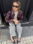NIBBER Lapel Leather Jacket