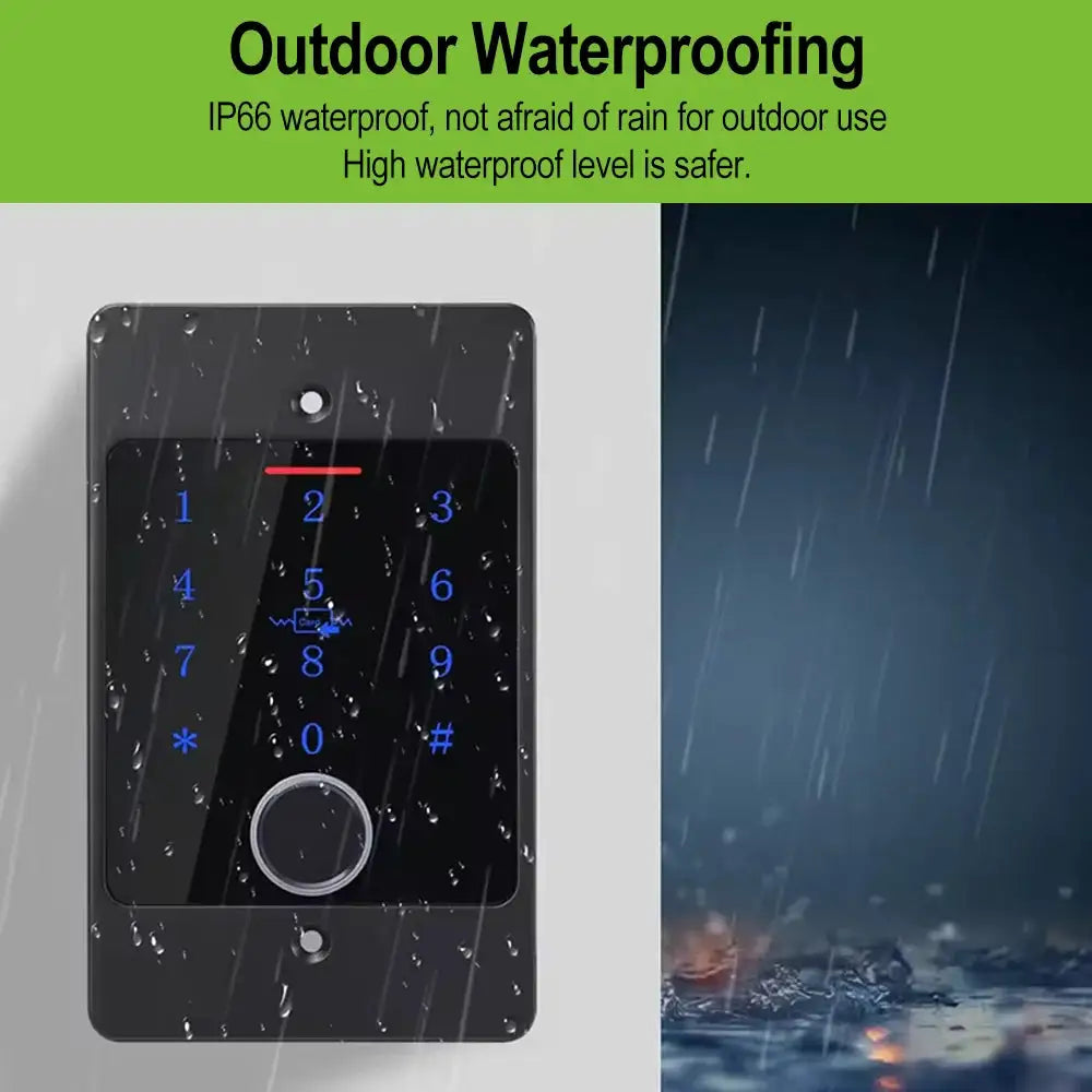 Tuya Wifi Fingerprint Access Control Keypad Embedded Installation Metal Standalone Waterproof Backlight Door Opener Reader+Case