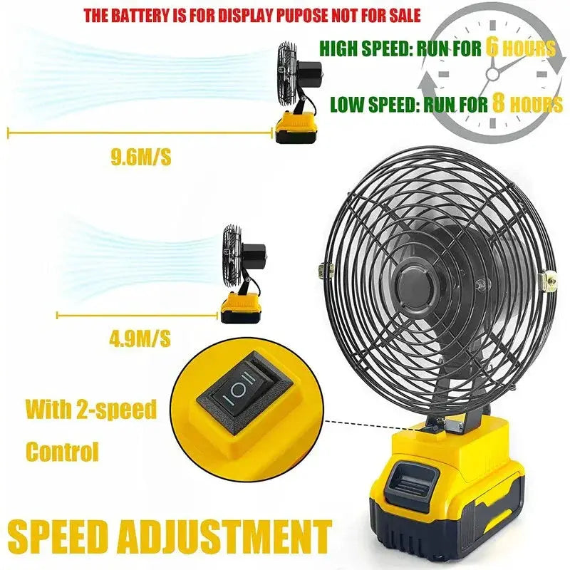 Portable Workshop Jobsite Fan For DeWalt 20V MAX Cordless