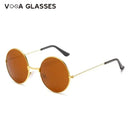 Trendy Retro Round Metal Sunglasses for Men and Women