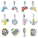 100 Sterling Silver I Love Soccer