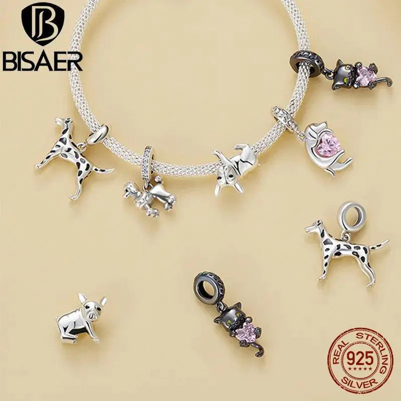 Cute Dog Charm Bead Pendant For Women DIY Bracelet Jewelry