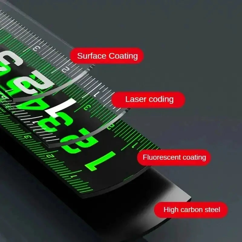 High precision wear-resistant tape measuring tool 3/5/10 meter metric self-locking fluorescent steel ruler